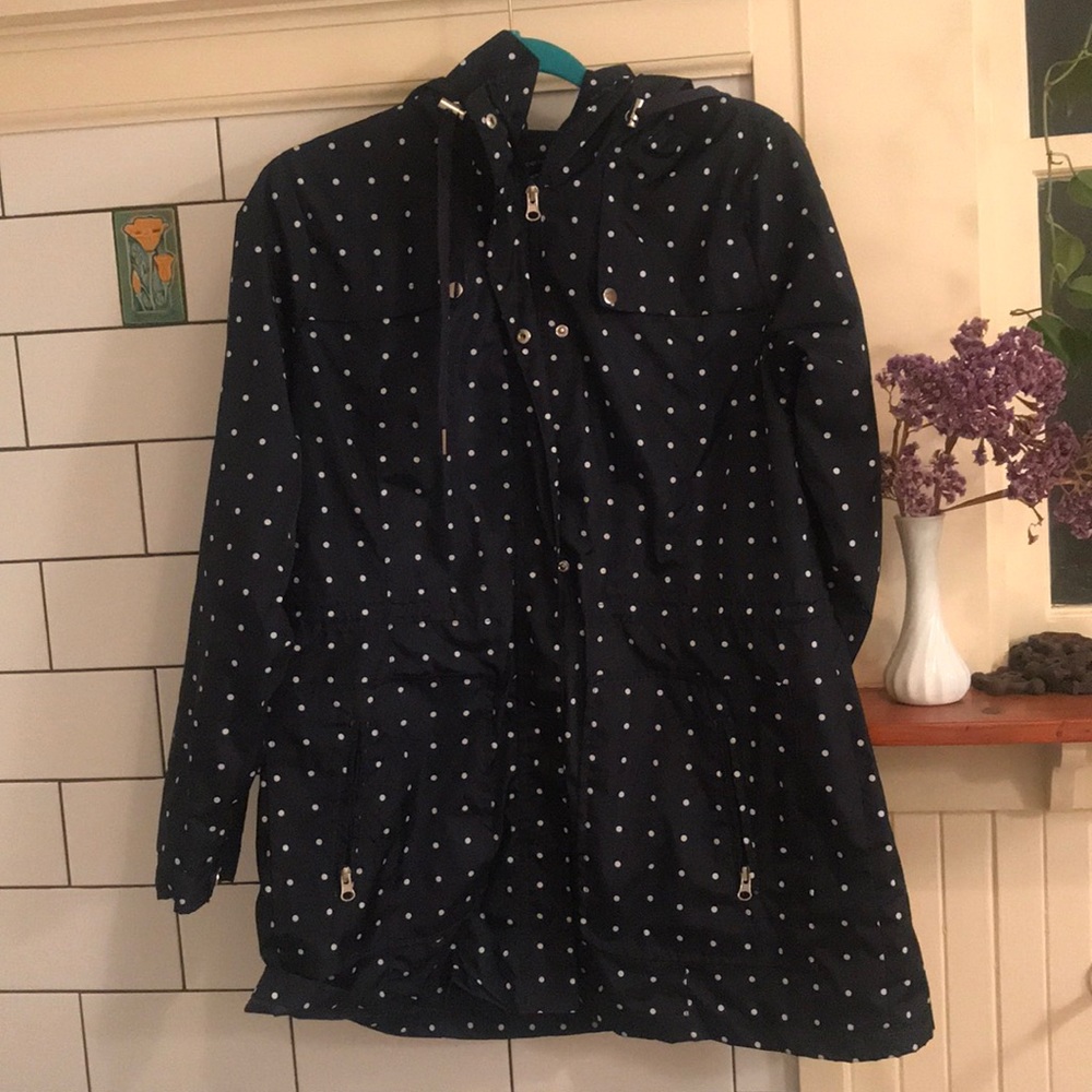 Navy rain coat